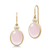 Julie Sandlau Glace øreringe milky rose forgyldt sølv m. cz