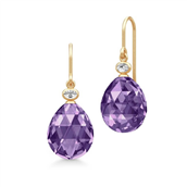 Julie Sandlau Ofelia Amethyst øreringe forgyldt sølv m. krystal + cz