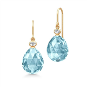 Julie Sandlau Ofelia Ice Blue øreringe forgyldt sølv m. krystal + cz