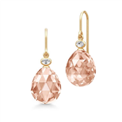 Julie Sandlau Ofelia Peach Morganite øreringe forgyldt sølv m. krystal + cz