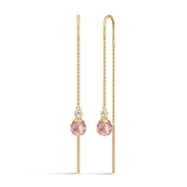 Julie Sandlau Berry Chain Turmalin Rose øreringe forgyldt sølv m. krystal + cz
