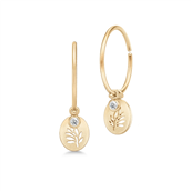 Julie Sandlau øreringe sølv forgyldt Tree of Life Medium med zirkonia
