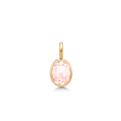 *Julie Sandlau vedhæng sølv forgyldt Callas med rose quartz krystal