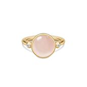 Julie Sandlau Prime Milky Rose ring forgyldt sølv med krystal cz (str. 48-60)