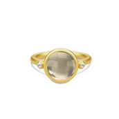 Julie Sandlau Prime ring forgyldt sølv røgfarvet krystal cz str. 48-60