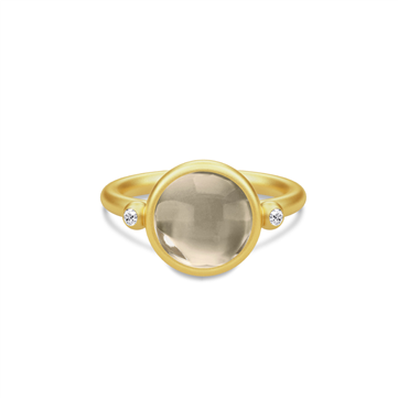 Julie Sandlau Prime ring forgyldt sølv røgfarvet krystal cz str. 48-60