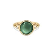 Julie Sandlau Prime Turmalin ring forgyldt sølv med grøn krystal cz str. 48-60