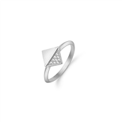 Kranz&Ziegler Sølv ring mat square m/cz str 54 *