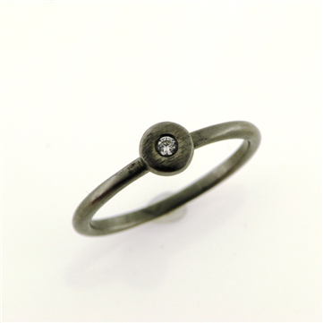 Kranz&Ziegler ring dot sølv sort m/cz str 54 *