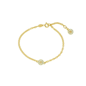 Lund Copenhagen Marguerit armbånd 2 x 7,5mm forgyldt sølv (17-19 cm)