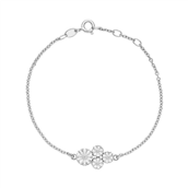 Lund Copenhagen Marguerit armbånd m. 4 blomster sølv (17-19 cm)