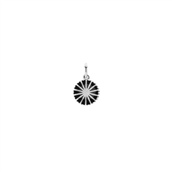 Lund of Copenhagen Marguerit vedhæng 11mm sølv sort emalje