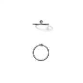 Line & Jo Miss Rcircle ring grå ruthenium sølv med 1 x 0.005 ct W/SI str. 51