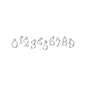 *Line & Jo Miss P0-P9 Large antique oval number collection sølv