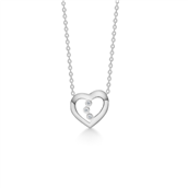 *Mads Z Kampagnehjerte halskæde 14 kt. hvg. m. 0,01 ct. W.SI lille