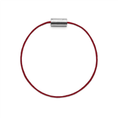 Mads Ziegler Black Sun armbånd, rød nylon m. sølvlås