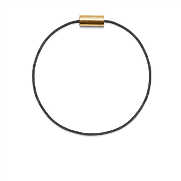 Mads Z Black Sun armbånd, sort nylon m. 14 kt. guldlås