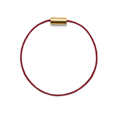 Mads Z Black Sun armbånd, rød nylon m. 14 kt. guldlås