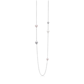*Mads Ziegler Carnival halskæde sølv m. hvid, grå og rosa perle