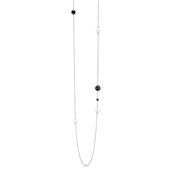 Mads Z Carnival kampagne halskæde sølv med perler og onyx 104 cm