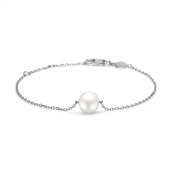 *Mads Z Carnival armbånd sølv m. hvid perle kampagne