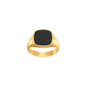 SON of NOA Ring m. sort agat forgyldt stål (str. 56-70)