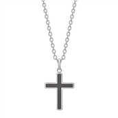 SON of NOA halskæde stål kors m. carbon (55+5 cm)