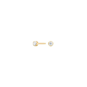 Pure Titanium øreringe forgyldt m. cz (3 mm)