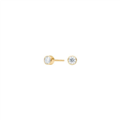 Pure Titanium øreringe forgyldt m. cz (4 mm)