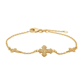 Nordahl Andersen dagmarkors armbånd m. 3 kors forgyldt sølv 16+3cm