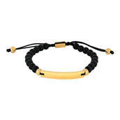 SON of NOA armbånd forgyldt stål m. sort onyx (19-25 cm)