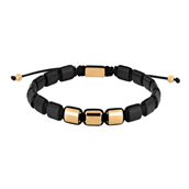 SON of NOA armbånd forgyldt stål m. sort onyx (19-25 cm)