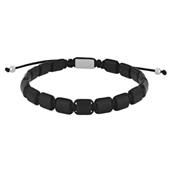 SON of NOA armbånd stål m. sort onyx (19-25 cm)