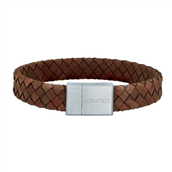 SON of NOA armbånd stål brun kalveskind (19-23 cm)