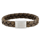 SON of NOA armbånd stål grå kalveskind (19-23 cm)