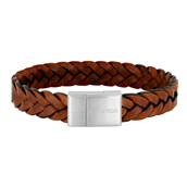 SON of NOA armbånd stål brun kalveskind (19-23 cm)