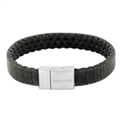 SON of NOA armbånd stål grå kalveskind (19-23 cm)