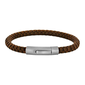 SON of NOA armbånd stål brun kalveskind (19-23 cm)