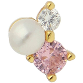Nuni Copenhagen Alberte Pink ørering forgyldt sølv m. fvp+cz (1 STK.)