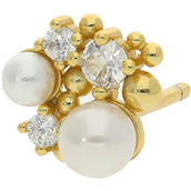 Nuni Copenhagen Aisha Pearl ørering forgyldt sølv m. fvp+cz (1 STK.)