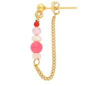 Nuni Copenhagen Melody Coral ørering forgyldt sølv m. cz (1 STK.)