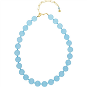 Nuni Copenhagen Jasmin Blue halskæde forgyldt sølv m. perler (40+10 cm)