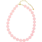 Nuni Copenhagen Jasmin Light Pink halskæde forgyldt sølv m. perler (40+10 cm)