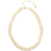 Nuni Copenhagen Leonora Pearl halskæde forgyldt sølv m. fvp (40+10 cm)