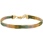 Nuni Copenhagen Mary Dusty Green armbånd forgyldt sølv m. perler (16+3 cm)