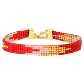 Nuni Copenhagen Monika Red armbånd forgyldt sølv m. perler (16+3 cm)