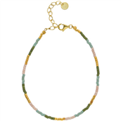 Nuni Copenhagen Kira Dusty Green armbånd forgyldt sølv m. perler (16+3 cm)