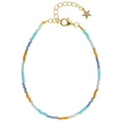 Nuni Copenhagen Kira Light Blue armbånd forgyldt sølv m. perler (16+3 cm)