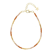 Nuni Copenhagen Kira Toffee Love armbånd forgyldt sølv m. perler (16+3 cm)