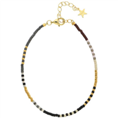 Nuni Copenhagen Nanna Black armbånd forgyldt sølv m. perler (16+3 cm)